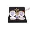 Picture of 4 Soup Plates with Spoons - Blue Onion Gold Design